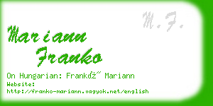 mariann franko business card